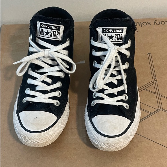Converse Black and White High-Top Sneakers - Picture 1 of 5